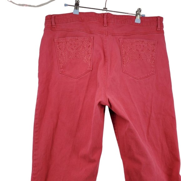 Gloria Vanderbilt Jordyn Jeans Women's Straight Leg 5-Pocket Capris Pink 14 - Picture 11 of 11